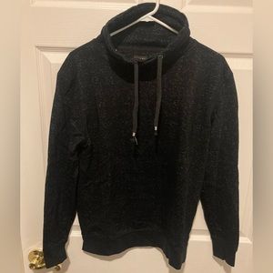 Zara Man Med Navy Blue Casual Mock Neck hoodless hoodie